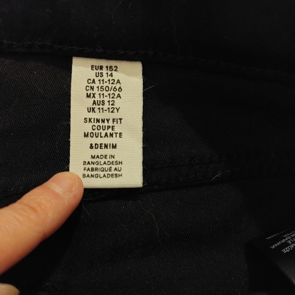 4/30$💚H&M black  jeans big kids 11-12Y nwt - Picture 4 of 6